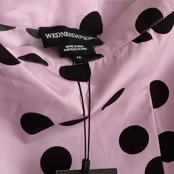 Wednesday's Girl Skirt Size 18 Lavender with Black Polka-dots - Picture 4 of 4